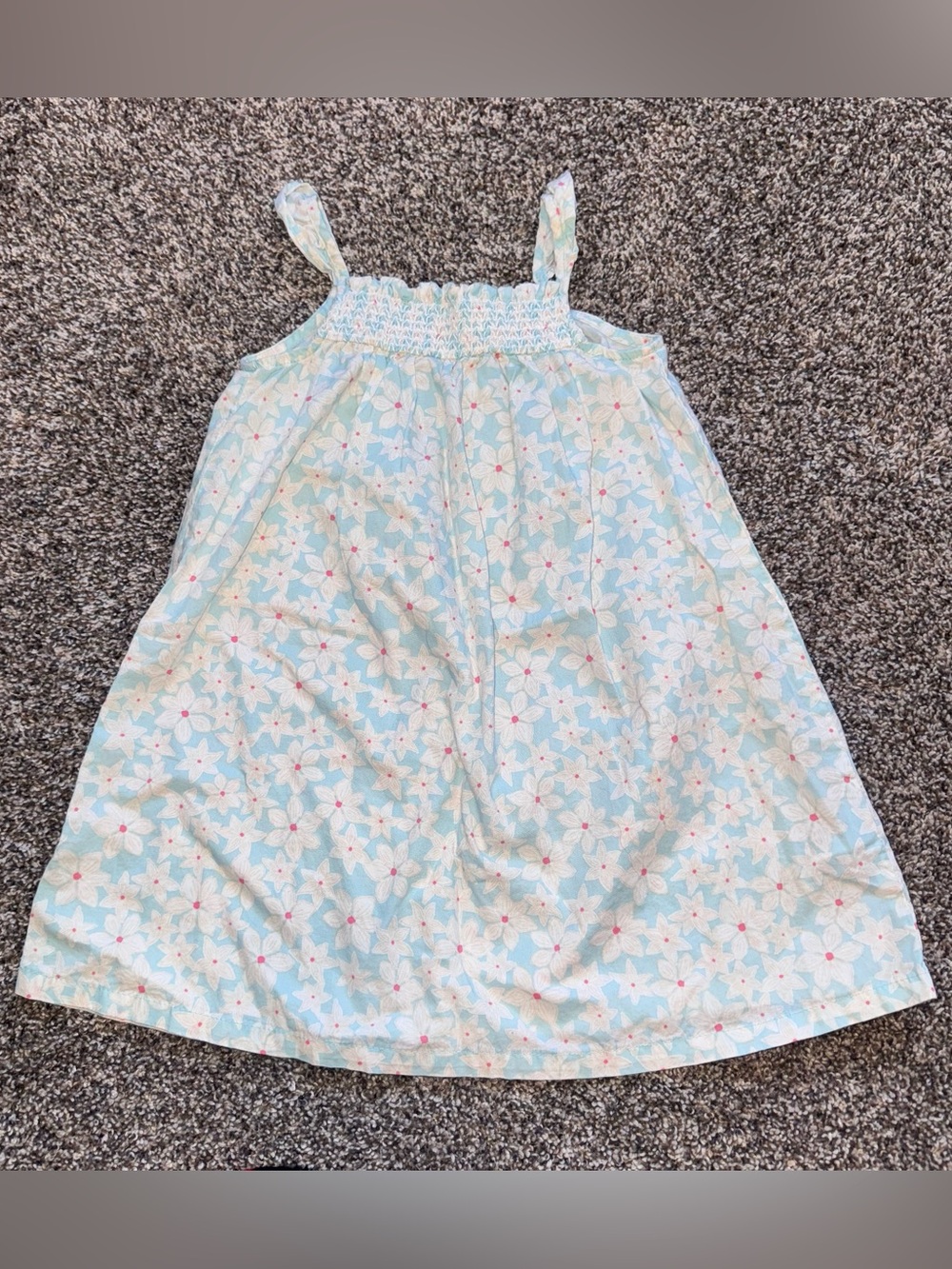 GAP Light Blue Floral Sundress with Pink Accents